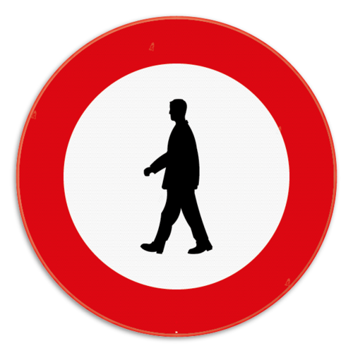 Panneau C19: Pas de passages pour personnes à pied - Dia 700 