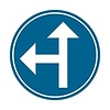 Panneau D3a: Obligation d’aller à gauche ou aller tout droit - Dia 400
