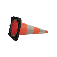 thumb-Cône de signalisation PU -75 cm avec base noir - Classe 2-4