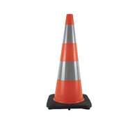 thumb-Cône de signalisation PU -75 cm avec base noir - Classe 2-1