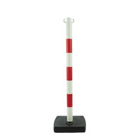thumb-Kettingpaal in PVC. 90 cm. rood / wit met opvulbare voet 4 kg-1