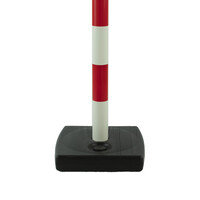 thumb-Kettingpaal in PVC. 90 cm. rood / wit met opvulbare voet 4 kg-2