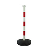 Kettingpaal in PVC. 90 cm. rood / wit met opvulbare ronde voet tot 9 kg