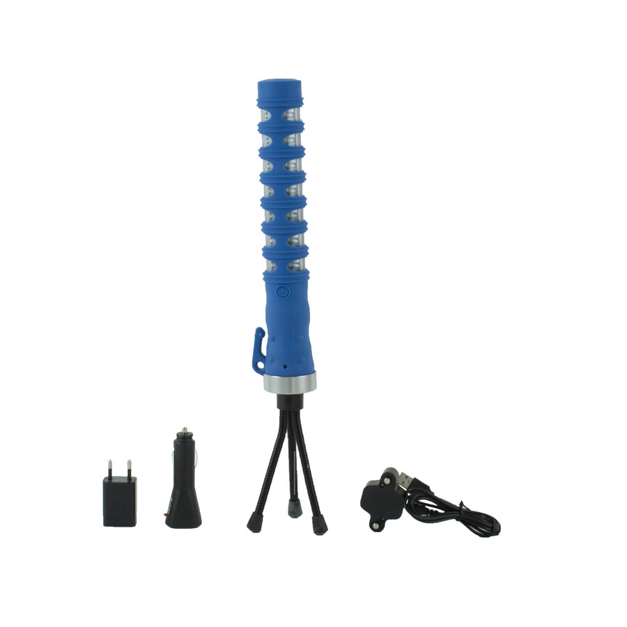 Baton de police lumineux - bleu - rechargeable-3