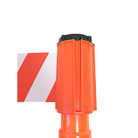thumb-Haspel met afzetlint voor verkeerskegels - 3 m x 100 mm. Rood Wit-3
