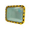 Miroir industrie 600 x 800 mm avec cadres en jaune et noir