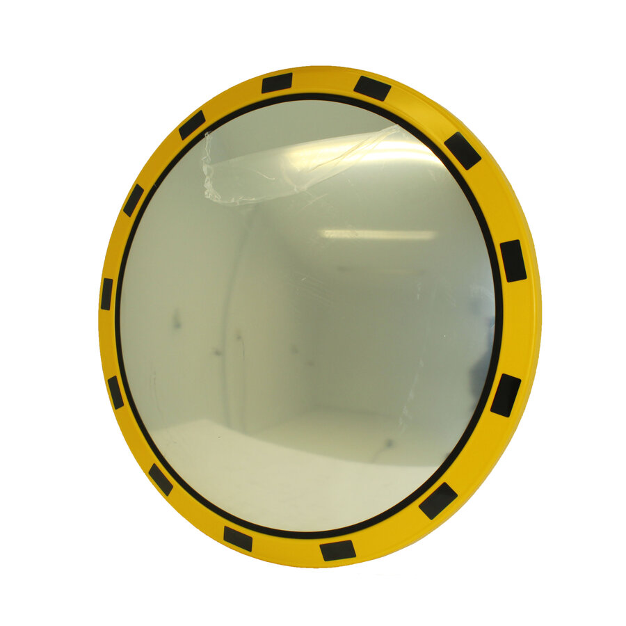 Miroir industrie Rond 800 mm avec cadres  en jaune et noir-1