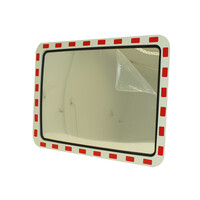 thumb-Miroir de circulation 'TRAFFIC DELUXE' 600 x 800 mm - rouge/blanc-1