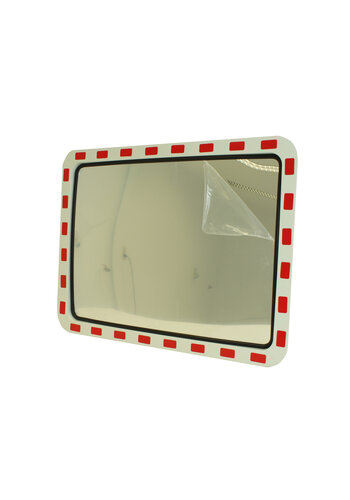 Miroir de circulation 'TRAFFIC DELUXE' 600 x 800 mm - rouge/blanc 