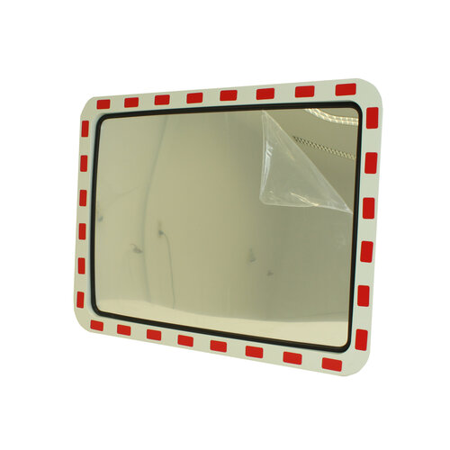 Miroir de circulation 'TRAFFIC DELUXE' 600 x 800 mm - rouge/blanc 