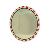 thumb-Miroir de circulation 'TRAFIC DELUXE' (Rond) 800 mm - rouge/blanc-1