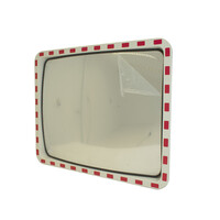 thumb-Miroir de circulation 'TRAFFIC DELUXE' 800 x 1000 mm - rouge/blanc-1