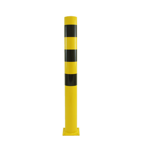 Rampaal Ø 159 mm op voetplaat - 1500 mm - geel/zwart 