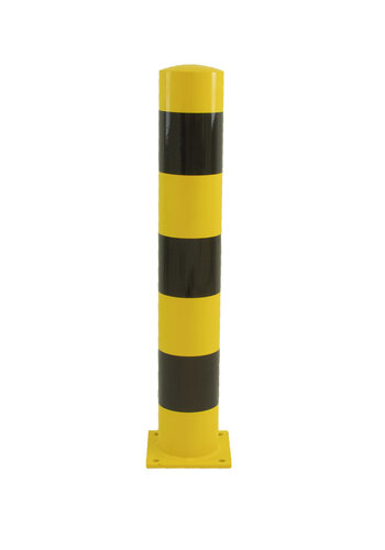 Poteau de protection Ø 159 mm sur platine - 1200 mm - jaune/noir 