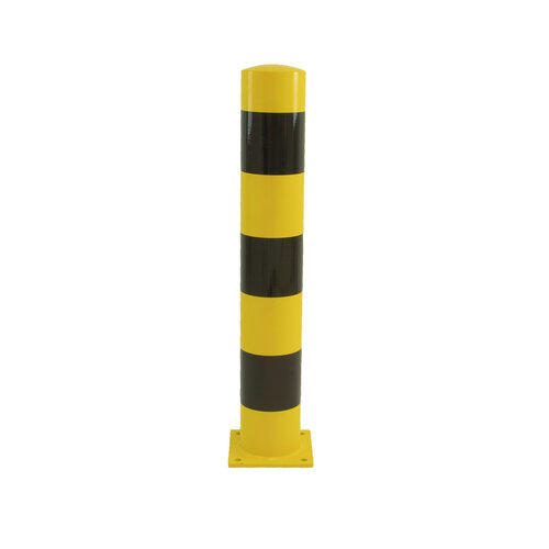 Poteau de protection Ø 152 mm sur platine - 1200 mm - jaune/noir 