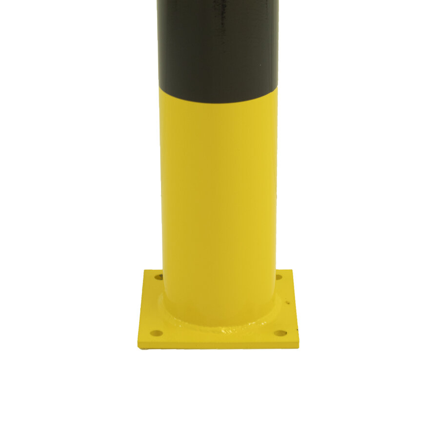 Rampaal Ø 159 mm op voetplaat - 1200 mm - thermisch verzinkt en gepoedercoat - geel/zwart-3