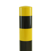 thumb-Poteau de protection Ø 159 mm sur platine - 1200 mm - galvanisé à chaud et thermolaqué - jaune/noir-2