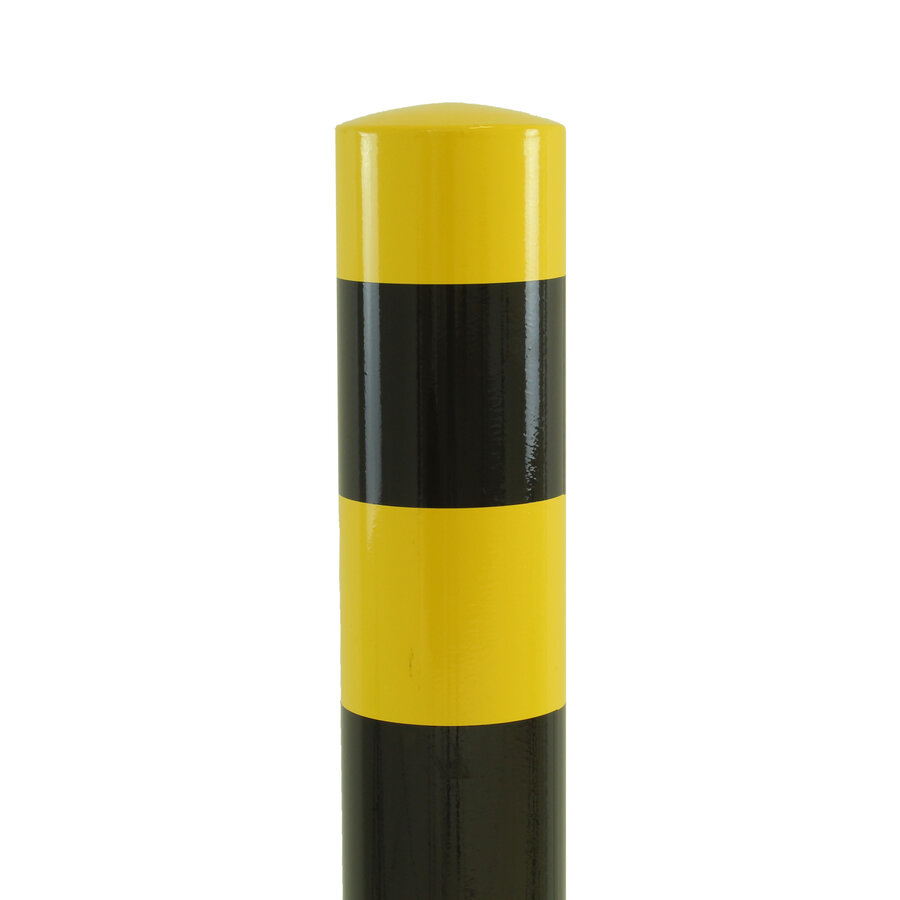 Poteau de protection Ø 159 mm sur platine - 1200 mm - galvanisé à chaud et thermolaqué - jaune/noir-2