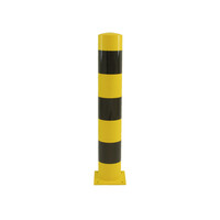 thumb-Rampaal Ø 159 mm op voetplaat - 1000 mm - thermisch verzinkt en gepoedercoat - geel/zwart-1