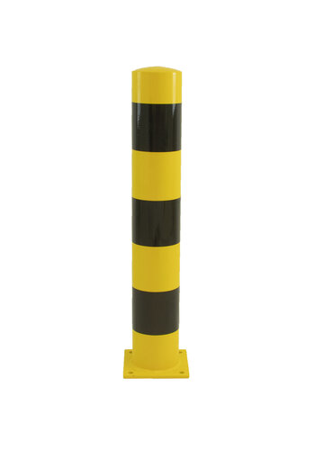 Poteau de protection Ø 159 mm sur platine - 1000 mm - jaune/noir 