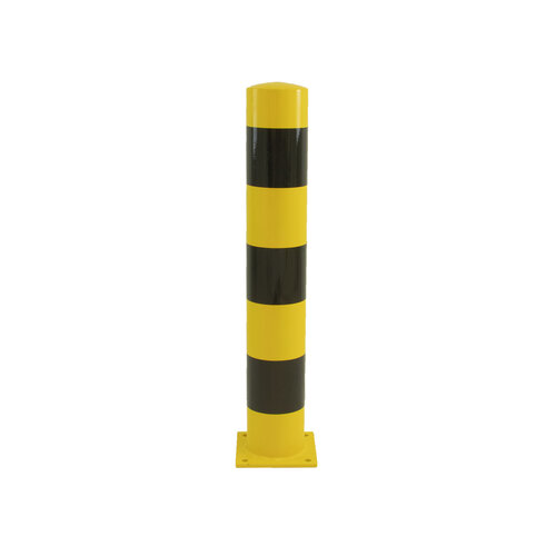 Poteau de protection Ø 152 mm sur platine - 1000 mm - jaune/noir 