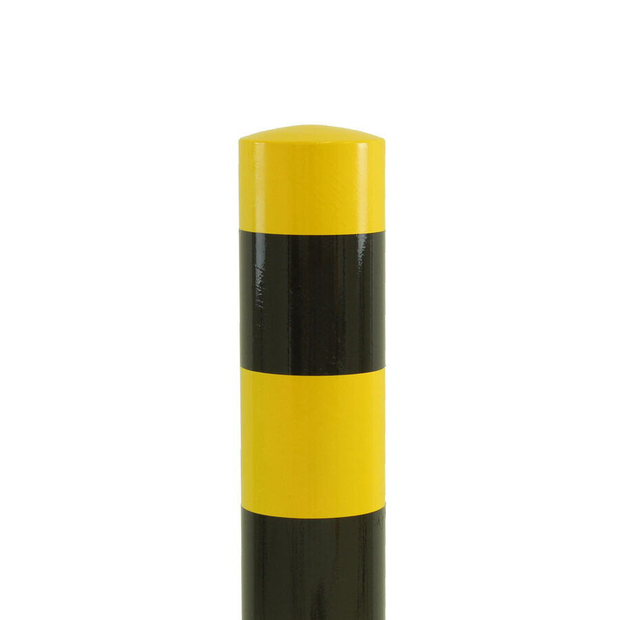 Rampaal Ø 152 mm op voetplaat - 1000 mm - thermisch verzinkt en gepoedercoat - geel/zwart-2