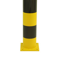 thumb-Poteau de protection Ø 159 mm sur platine - 1000 mm - galvanisé à chaud et thermolaqué - jaune/noir-3