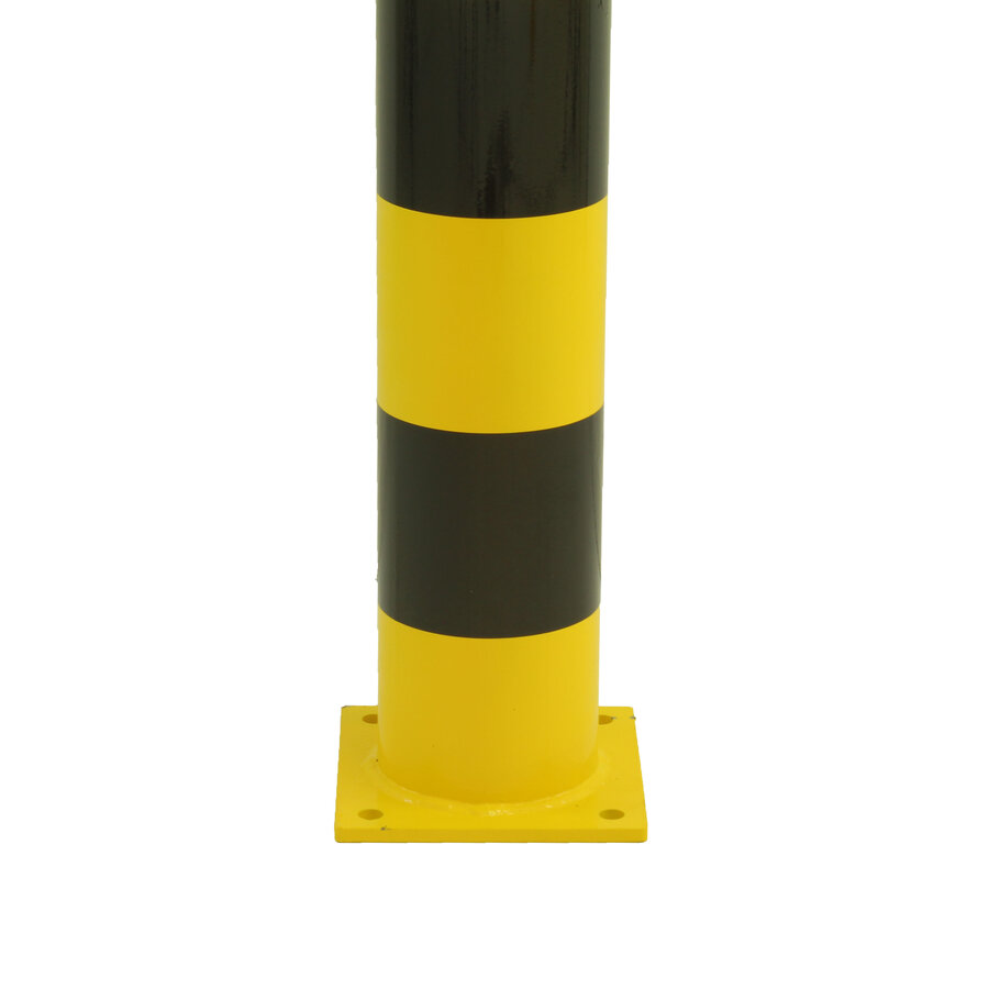 Poteau de protection Ø 159 mm sur platine - 1000 mm - galvanisé à chaud et thermolaqué - jaune/noir-3