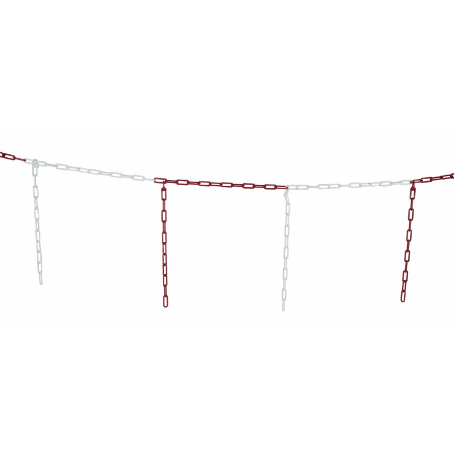 Barrière de chaîne 10 m x Ø 6 mm avec morceaux de chaîne Rouge/Blanc-1