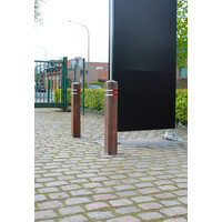 thumb-Diamantkoppaal 15 x 15 x 140 cm uit tropisch hardhout + 2 reflecterende banden - Vast-5