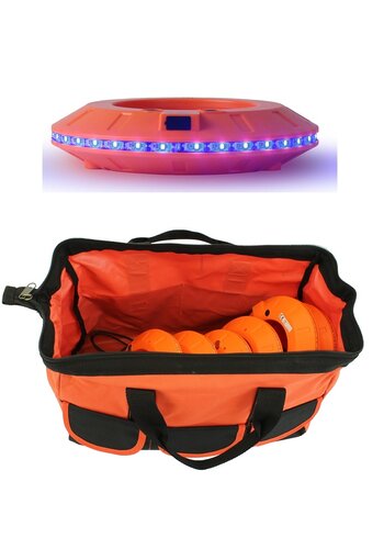 Set de 6 LED cone lights 360° synchronisable bleu 