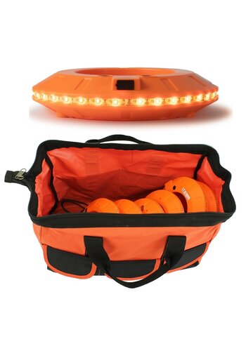 Set de 6 LED cone lights 360° synchronisable orange 