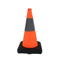 thumb-Cône de signalisation pliable lesté avec LED intégrée - 70 cm-2