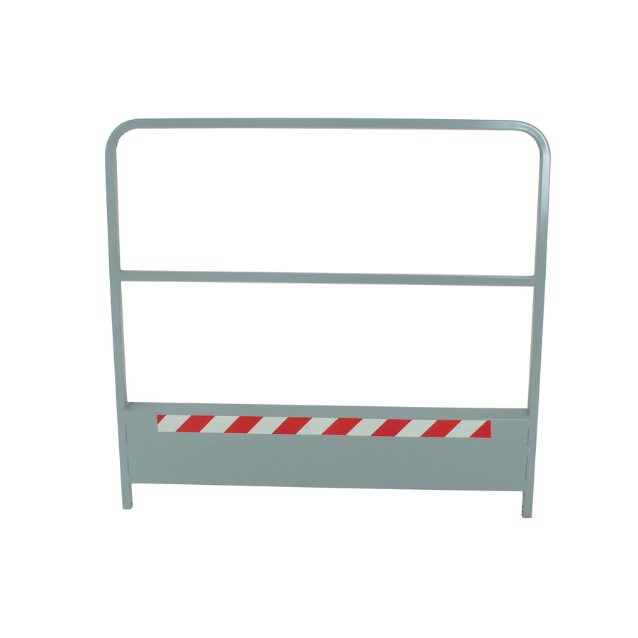 Leuning voor loopbrug "Economy" met zijplaat - grijs RAL 7040-1