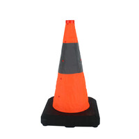 thumb-Cône de signalisation pliable lesté avec LED intégrée - 50 cm-1