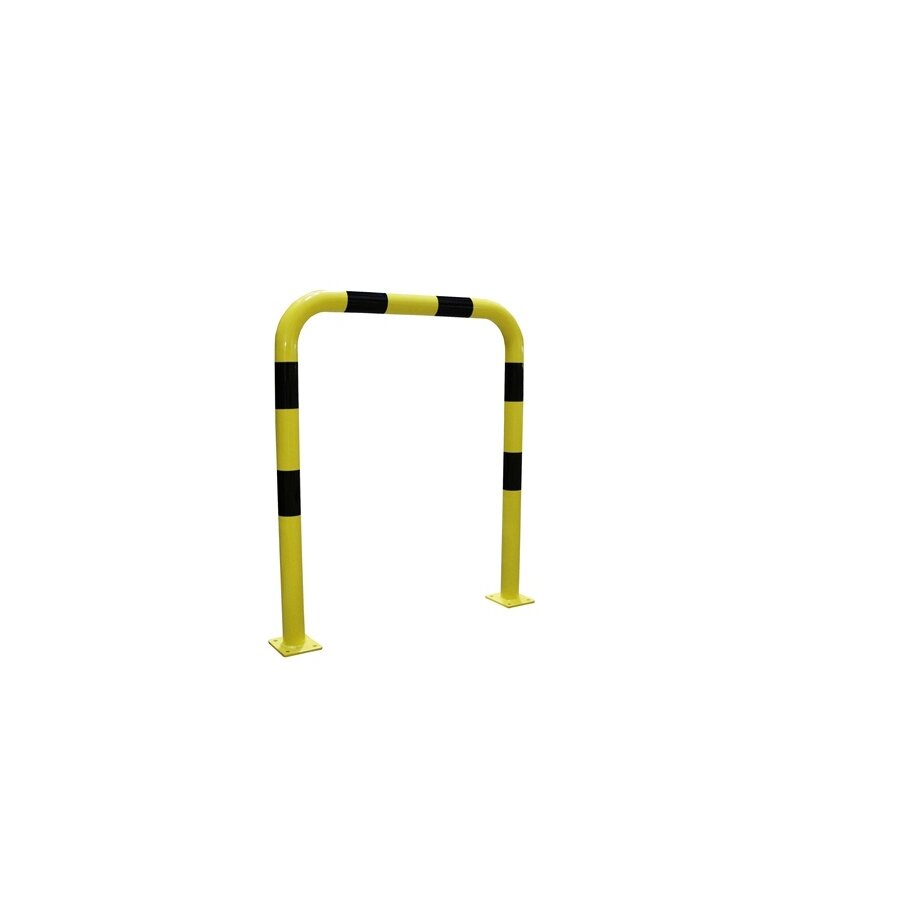 Beschermbeugel H600 x B750 mm - op voetplaat - Geel/Zwart-3