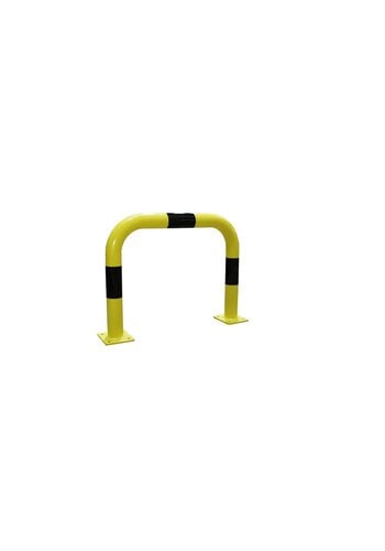 Beschermbeugel H600 x B750 mm - op voetplaat - Geel/Zwart 