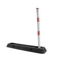 thumb-Neerklapbaar paaltje in rubber basis - rood-wit met driekantvergrendeling-3