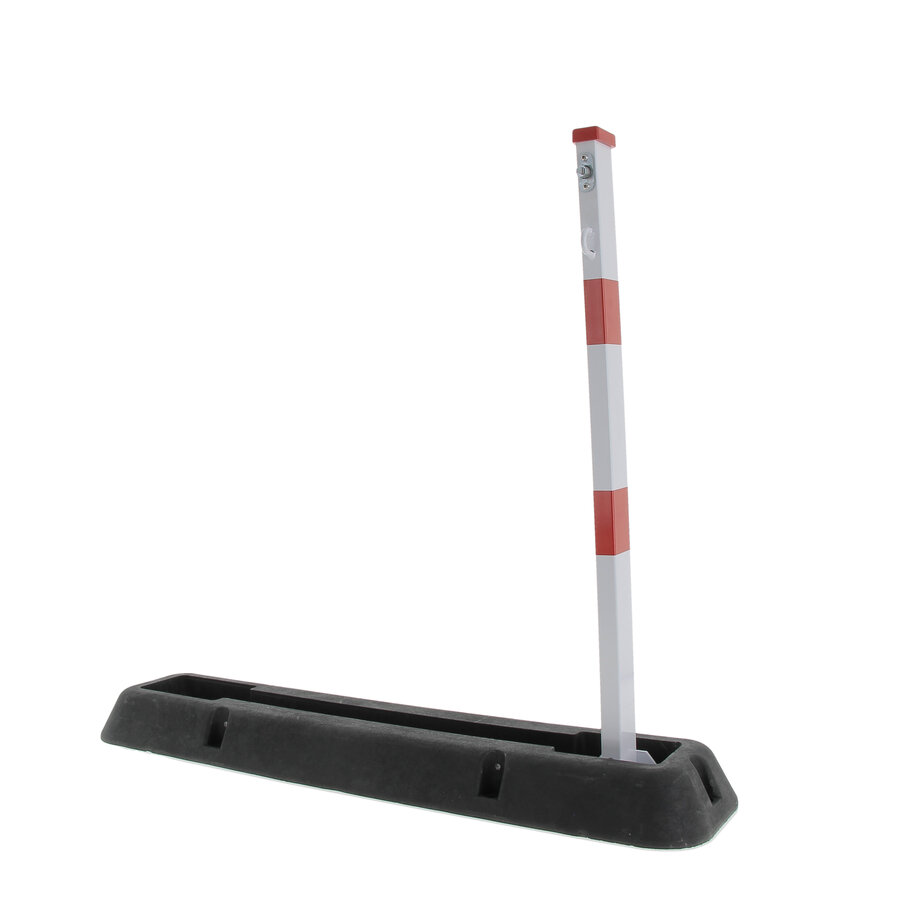 Poteau rabattable avec structure protégée - rouge-blanc avec serrure pompier-3