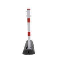 thumb-Poteau rabattable avec structure protégée - rouge-blanc avec serrure pompier-5