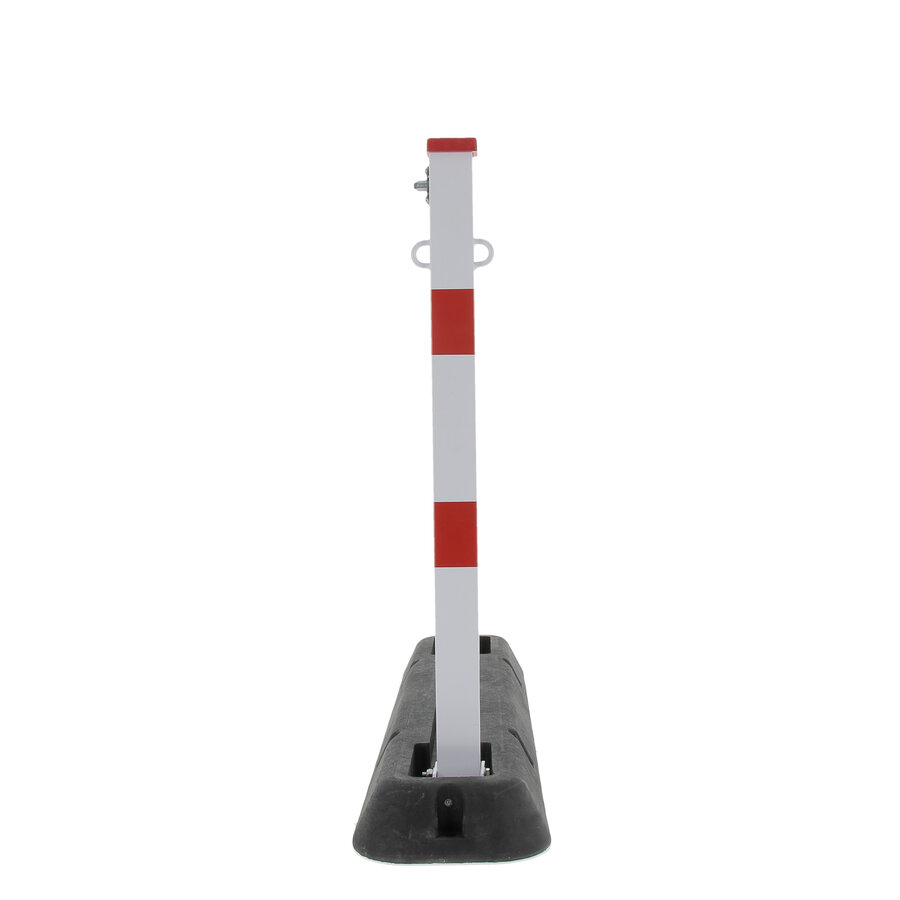 Poteau rabattable avec structure protégée - rouge-blanc avec serrure pompier-5