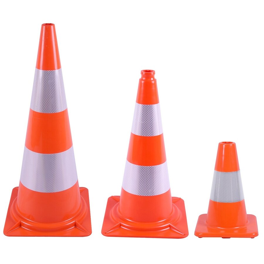 Cône de signalisation 75 cm PVC - très flexible + Classe 2-4