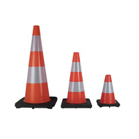 thumb-Cône de signalisation 30 cm PU - avec socle lesté + Classe 2-3