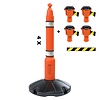 SKIPPER Skipper afzetpaalkit 81 m2 met Skipperafzetpalen en Skipper afzetlinthouders - Geel/zwart