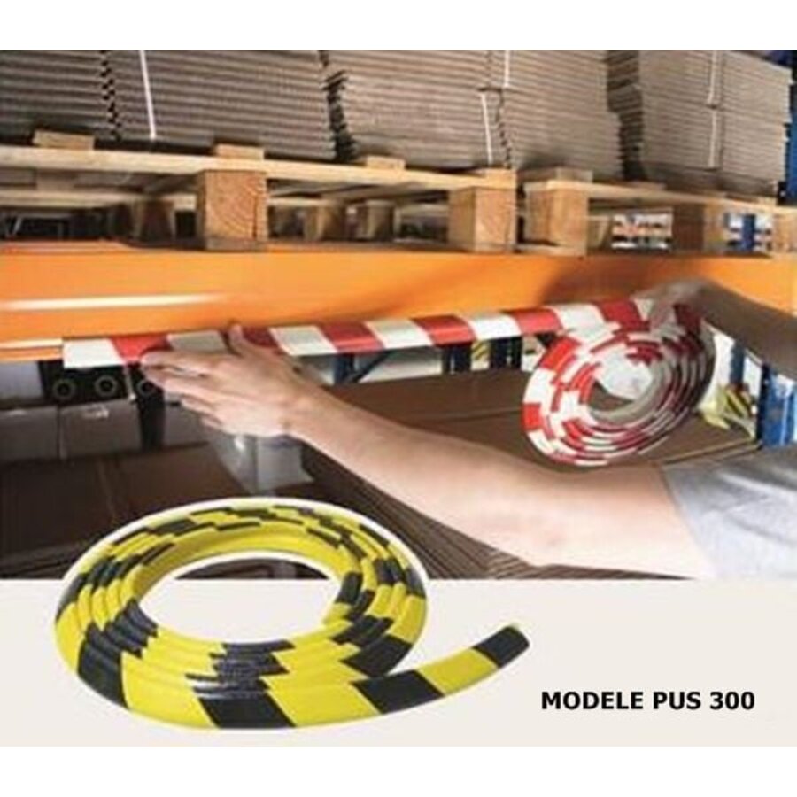 Rubberen stootrand voor hoekbescherming in garages. parkings - 400 x 75 x 75 x 15 mm - geel/zwart-4