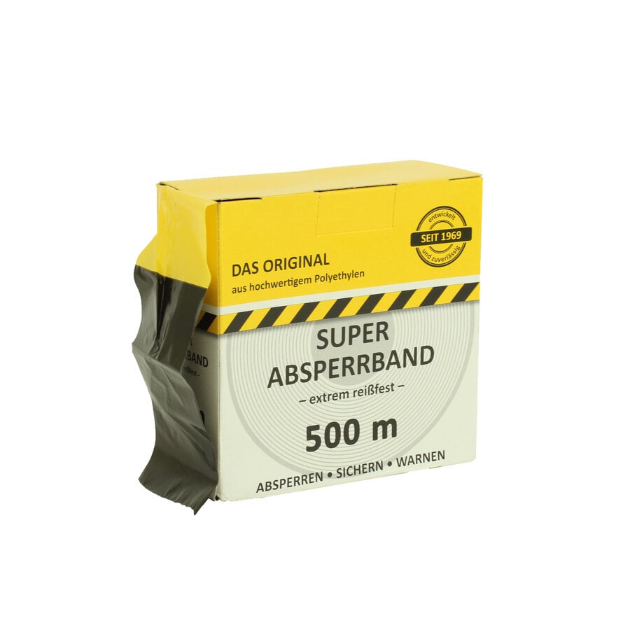 Ruban de signalisation SUPERSTRONG - Indéchirable 500m - jaune/noir-1