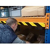 Platte stootstrips in rubber - 750 x 60 x 10 mm - geel/zwart