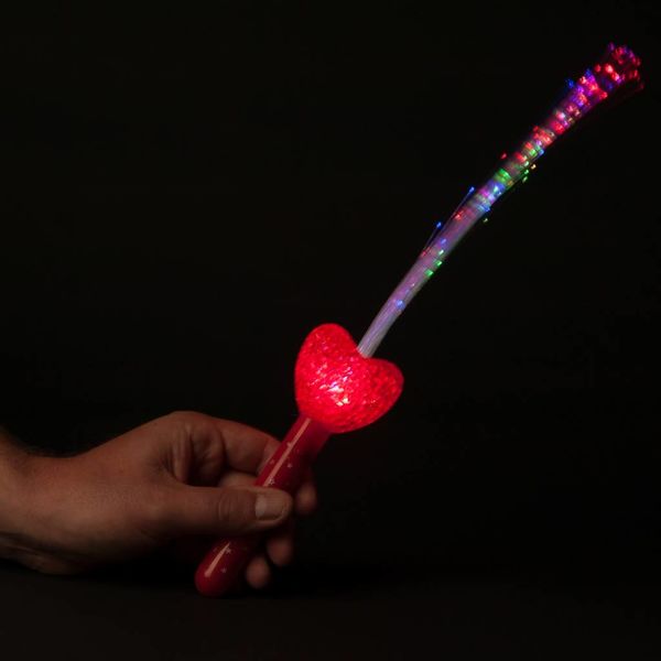 GlowFactory Fibre Optic Torch Heart / Fibre Optic Wand Heart  (Bulk)