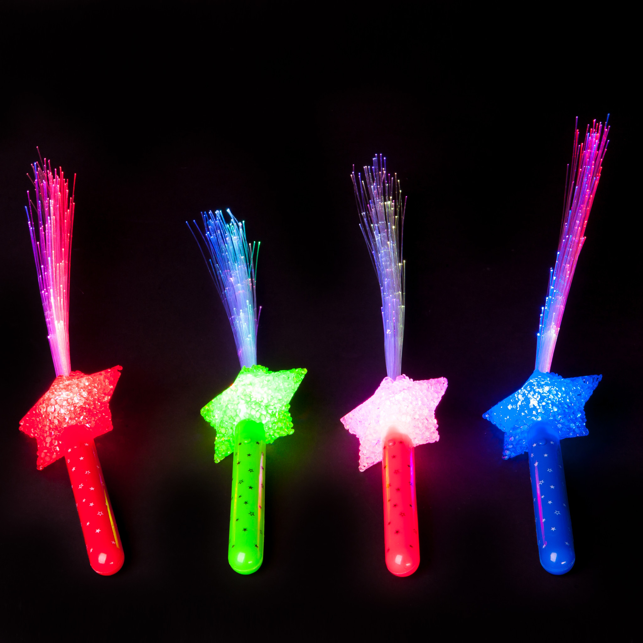 14 Stück Glasfaser-leuchtstäbe, Led-leuchtstäbe Mit 3 Blinkenden Modellen  Für Kinder, Geburtstagsparty-geschenke, 90 Tage Käuferschutz