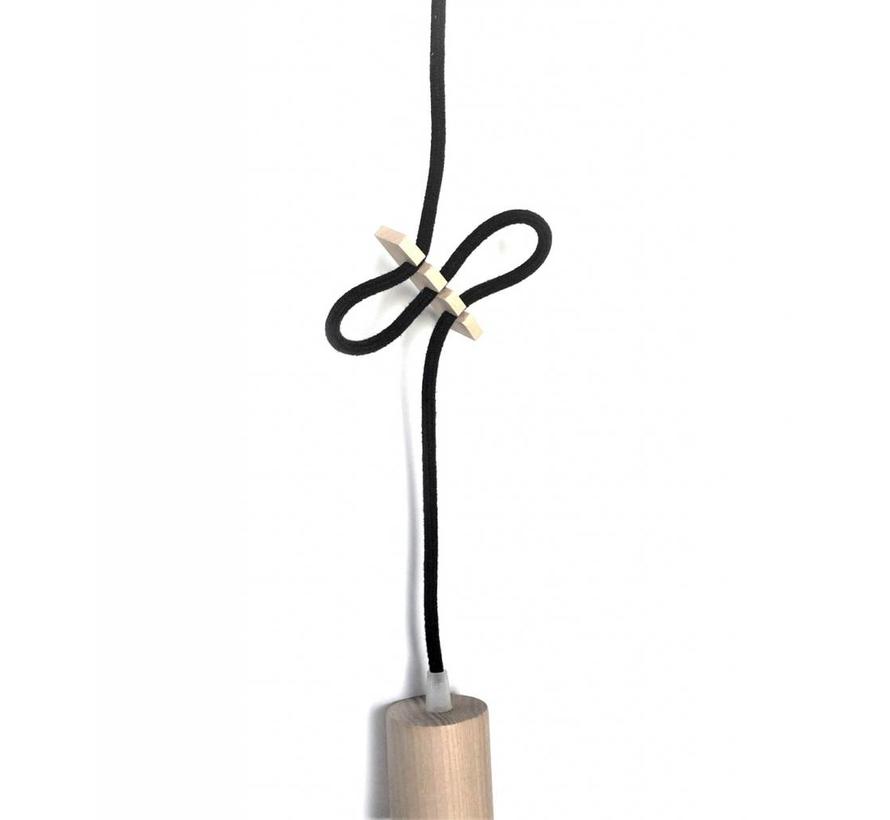 Cord clip 'Knut' wood  for fabric cable - to adjust the height of your lamp